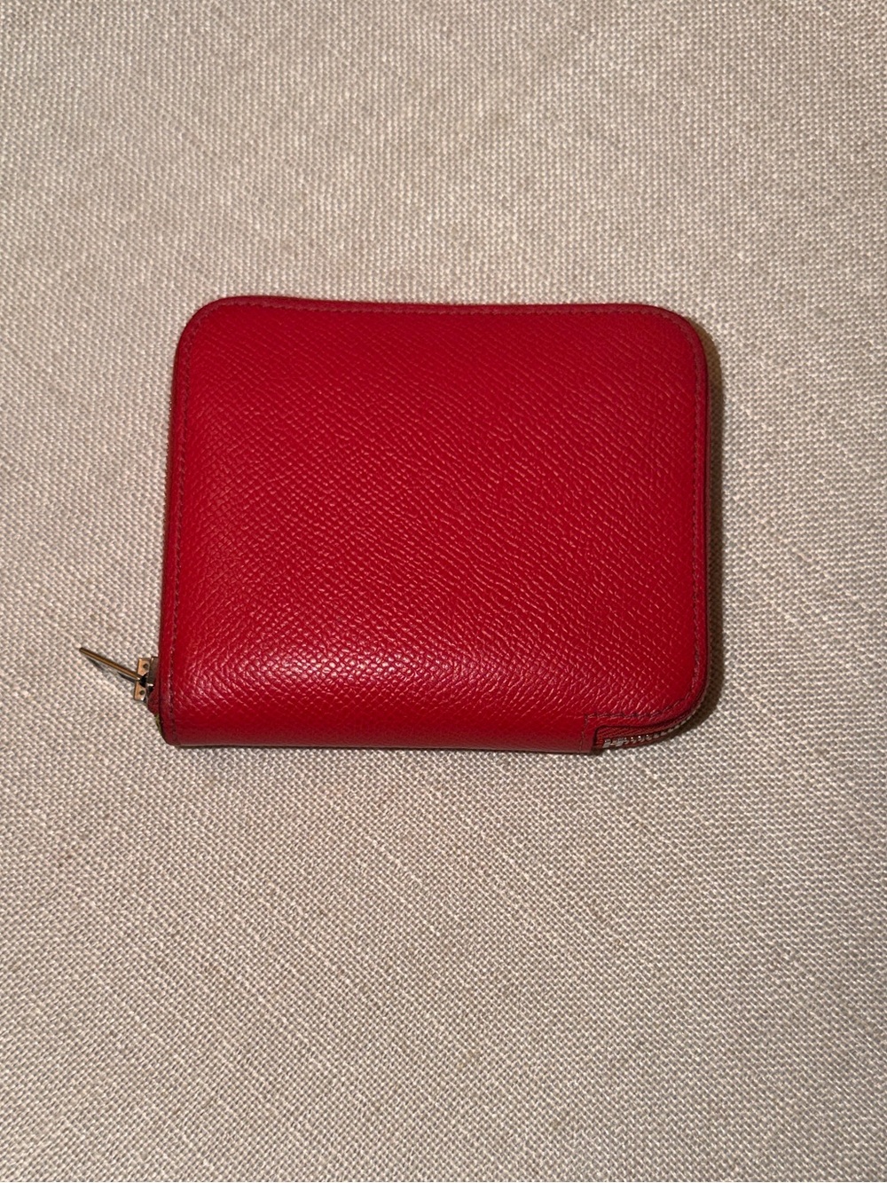 Hermes Little Red Wallet Colorful Print w/ Striped Leather Wallet - Picture 15 of 15